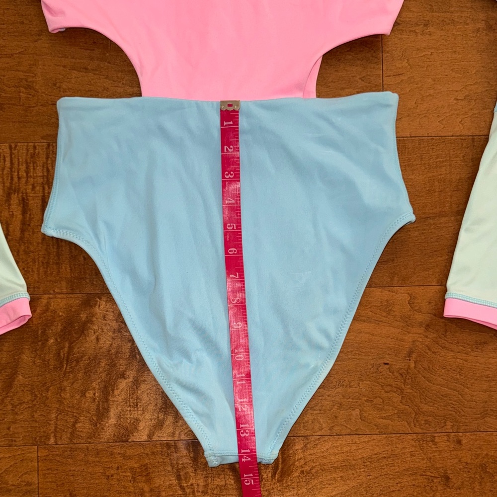 LoveShackFancy x Hurley Women's Colorblock One Piece Long Sleeved Surf Suit - Picture 10 of 13